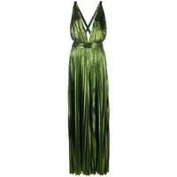 retrofete robe longue tova à design plissé - vert
