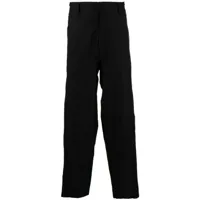 yohji yamamoto pantalon droit à taille à lien de resserrage - noir