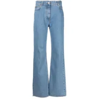 moschino jeans jean évasé à bords francs - bleu