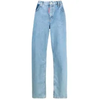 moschino jeans jean ample à taille haute - bleu