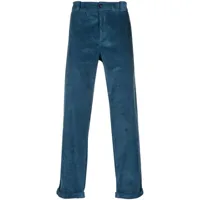 woolrich pantalon en velours côtelé à coupe droite - bleu