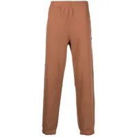 lacoste pantalon de jogging en coton biologique à logo imprimé - marron