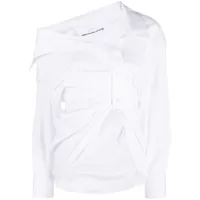 alexander wang chemise froncée à design asymétrique - blanc
