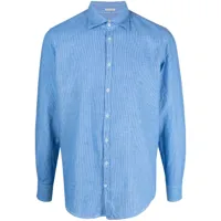massimo alba chemise rayée à manches longues - bleu