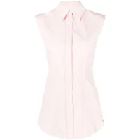 sportmax chemise en coton à coupe slim - rose