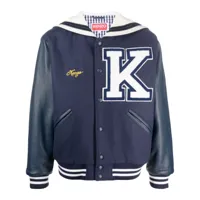kenzo veste bomber à patch logo - bleu