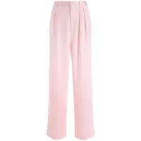 alice + olivia pantalon taille-haute pompey à détails plissés - rose