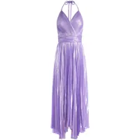 alice + olivia robe longue arista à design plissé - violet