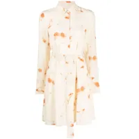 jason wu robe-chemise courte à fleurs - blanc