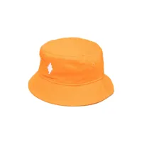 marcelo burlon county of milan kids chapeau en coton à logo brodé - orange