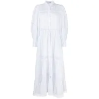 charo ruiz ibiza robe-chemise ileana à coupe longue - blanc