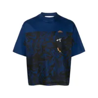 toga virilis t-shirt en coton à imprimé marbré - bleu
