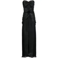 costarellos robe longue brigitta à épaules dénudées - noir