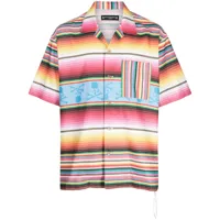 mastermind world chemise rayée à imprimé tête de mort - multicolore