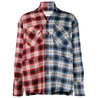 greg lauren chemise en coton à carreaux - rouge