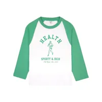 sporty & rich t-shirt ny running club à manches longues - blanc