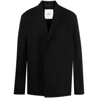 oamc blazer oversize en coton à simple boutonnage - noir