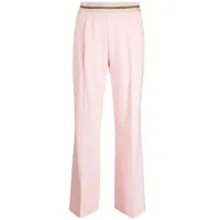 helmut lang pantalon droit à taille logo - rose