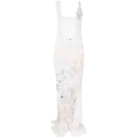 marco rambaldi robe en crochet à coupe longue - blanc