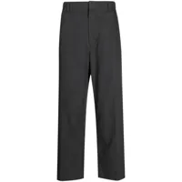 the row pantalon droit en coton droit à coupe courte - gris