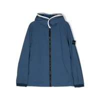 stone island junior veste zippée à patch logo - bleu