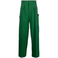 kiko kostadinov pantalon megara à coupe droite - vert