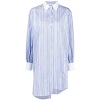 moschino robe-chemise asymétrique à rayures - bleu