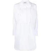 fendi robe en coton à lien de resserrage - blanc
