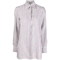 kiton chemise à rayures verticales - blanc