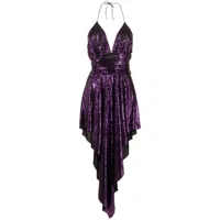 alexandre vauthier robe asymétrique à dos-nu - violet