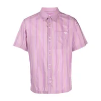 wales bonner chemise rayée à logo brodé - rose