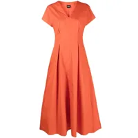 aspesi robe plissée à manches courtes - orange