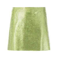 nuè minijupe en soie à ornements strassés - vert