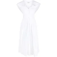 alexander mcqueen robe-chemise évasée en coton - blanc