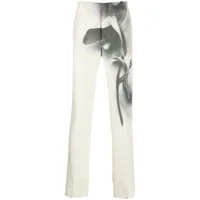 alexander mcqueen pantalon de costume à imprimé orchid - blanc
