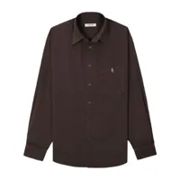 sporty & rich chemise en coton à logo brodé - marron