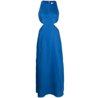 bondi born robe en lin biologique miramar à dos-nu - bleu