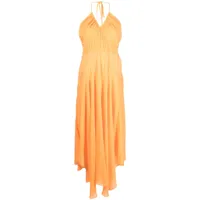 dkny robe longue à effet froissé - orange