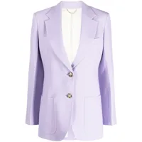 victoria beckham blazer boutonné à revers crantés - violet