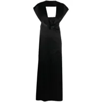almaz robe longue shadow en soie - noir