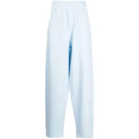 gmbh pantalon de jogging à logo brodé - bleu