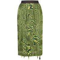 jnby jupe mi-longue plissée à imprimé graphique - vert