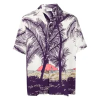 p.a.r.o.s.h. chemise à imprimé palmier - violet