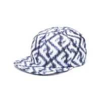 fendi casquette en soie à logo ff imprimé - bleu