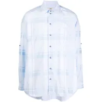 gmbh chemise en coton à effet de transparence - bleu