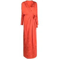johanna ortiz robe longue à design noué - rouge