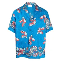 p.a.r.o.s.h. chemise en soie à fleurs - bleu