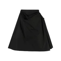 alexander mcqueen minijupe en coton à design drapé - noir