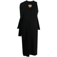 uma wang robe mi-longue à design asymétrique - noir