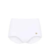 dolce & gabbana logo-plaque high-waisted bikini shorts - blanc